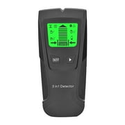Multi-Scanner Finder Wall Sensor Finder Center-Finding Metal Wood Studs AC Voltage Live Wire Detector without Battery (Black)