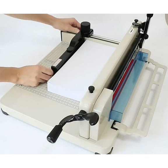Multi-Scenario Guillotine Paper Cutter, 12" Guillotine Paper Trimmer and Office Supplies, White, 54cm Width, 400 Sheets Capacity Precision Paper Trimmers for Office, Copy Shop