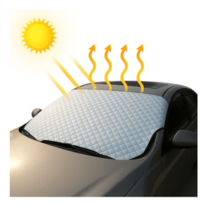 All-Season Car Windshield Sunshade & Snow Cover Summer Heat & UV Protection with Door Flaps and Storage Bag 57.9 x 39.4 in Fits Most Vehicles by Dependable Industries
