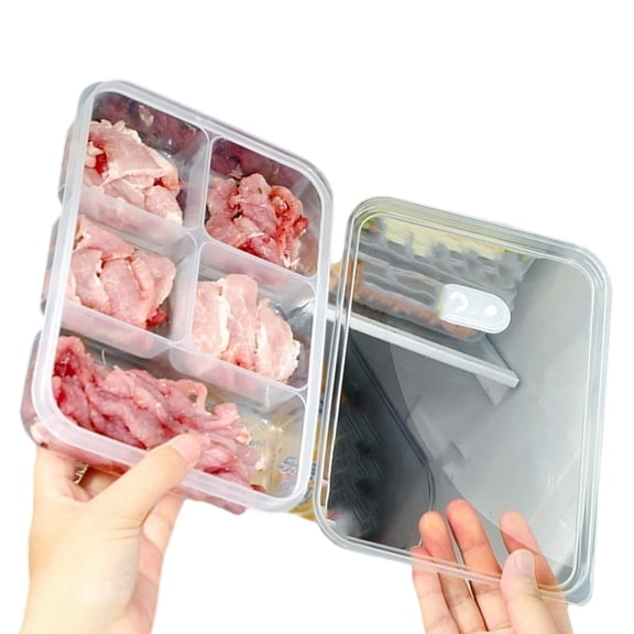 Multi-Section Meal Prep Container with Vented Lids, Stackable for Fridge & Storage