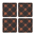 thumbnail image 1 of Multi-Shape Mdf Cork Coaster 4 Pieces Of Anti-Slip, Anti-Wear And Anti-Fouling 3.9in Easy To Clean And Stable Structure Argyle Plaid Darkorange_1 Square, 1 of 7
