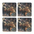 thumbnail image 1 of Multi-Shape Mdf Cork Coaster 4 Pieces Of Anti-Slip, Anti-Wear And Anti-Fouling 3.9in Easy To Clean And Stable Structure Celebrating Independence Day (8) Square, 1 of 7