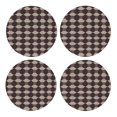 thumbnail image 1 of Multi-Shape Mdf Cork Coaster 4 Pieces Of Anti-Slip, Anti-Wear And Anti-Fouling 3.9in Easy To Clean And Stable Structure Crimson Modern Houndstooth Texture_3 Round Shape, 1 of 7