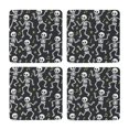 thumbnail image 1 of Multi-Shape Mdf Cork Coaster 4 Pieces Of Anti-Slip, Anti-Wear And Anti-Fouling 3.9in Easy To Clean And Stable Structure Dancing Skeleton Halloween Pattern Square, 1 of 7