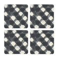 thumbnail image 1 of Multi-Shape Mdf Cork Coaster 4 Pieces Of Anti-Slip, Anti-Wear And Anti-Fouling 3.9in Easy To Clean And Stable Structure Darkgray Checked Hand-Drawn Sketch_1 Square, 1 of 7