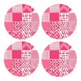 thumbnail image 1 of Multi-Shape Mdf Cork Coaster 4 Pieces Of Anti-Slip, Anti-Wear And Anti-Fouling 3.9in Easy To Clean And Stable Structure Hotpink Geometric Patterns_4 Round Shape, 1 of 7