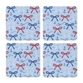thumbnail image 1 of Multi-Shape Mdf Cork Coaster 4 Pieces Of Anti-Slip, Anti-Wear And Anti-Fouling 3.9in Easy To Clean And Stable Structure Nautical Theme Thin Ribbon Bow Pattern Square, 1 of 7