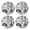 thumbnail image 1 of Multi-Shape Mdf Cork Coaster 4 Pieces Of Anti-Slip, Anti-Wear And Anti-Fouling 3.9in Easy To Clean And Stable Structure Navy Geometric Patterns_2 Round Shape, 1 of 7