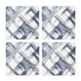 thumbnail image 1 of Multi-Shape Mdf Cork Coaster 4 Pieces Of Anti-Slip, Anti-Wear And Anti-Fouling 3.9in Easy To Clean And Stable Structure Silver Checked Hand-Drawn Sketch_1 Square, 1 of 7