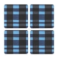 thumbnail image 1 of Multi-Shape Mdf Cork Coaster 4 Pieces Of Anti-Slip, Anti-Wear And Anti-Fouling 3.9in Easy To Clean And Stable Structure Slateblue Buffalo Plaid Check Tartan Scotland_3 Square, 1 of 7