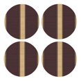 thumbnail image 1 of Multi-Shape Mdf Cork Coaster 4 Pieces Of Anti-Slip, Anti-Wear And Anti-Fouling 3.9in Easy To Clean And Stable Structure Maroon Stripe_3 Round Shape, 1 of 7