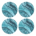 thumbnail image 1 of Multi-Shape Mdf Cork Coaster 4 Pieces Of Anti-Slip, Anti-Wear And Anti-Fouling 3.9in Easy To Clean And Stable Structure Teal Marble_1 Round Shape, 1 of 7