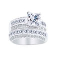 thumbnail image 1 of AFFY Multi Shape White Cubic Zirconia Engagement Ring Set In 14k White Gold Over Sterling Silver (2.06 cttw) Ring Size-12.5, 1 of 1