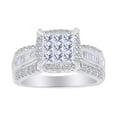thumbnail image 1 of AFFY Multi Shape White Natural Diamond Square Cluster Engagement Ring In 10K Solid White Gold (1 cttw)-8, 1 of 1