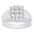 thumbnail image 1 of AFFY Multi Shape White Natural Diamond Square Cluster Ring In 10k White Gold (2.00 cttw) Ring Size-6, 1 of 2