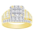 thumbnail image 1 of AFFY Multi Shape White Natural Diamond Square Cluster Ring In 10k Yellow Gold (2.00 cttw) Ring Size-8.5, 1 of 2