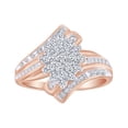 thumbnail image 1 of AFFY Multi Shape White Natural Diamond Womens Cocktail Ring In 10k Solid Rose Gold (0.5 cttw)-9, 1 of 1