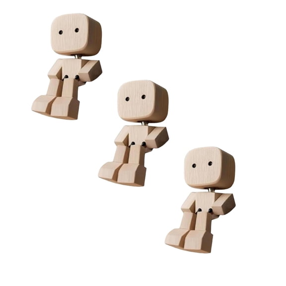 Multi Shaped Shaking Leg Wooden Dolls, Cute Desktop Figurines for Home Living Room Office Decor