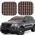 thumbnail image 1 of Multi-Size 2pce Car Front Glass Visor Collapsible Sunscreen No Odor Comfortable For Most Cars Suv Trucks Crimson Modern Houndstooth Texture_3, 1 of 7