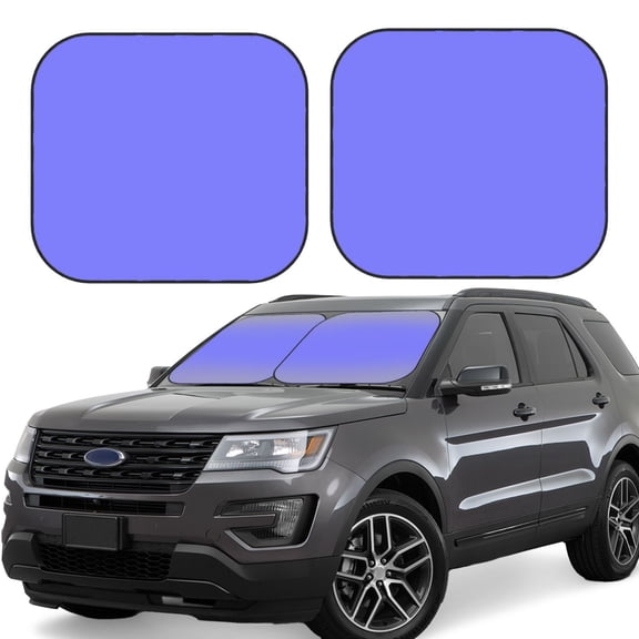 Multi-Size 2pce Car Front Glass Visor Collapsible Sunscreen No Odor Comfortable For Most Cars Suv Trucks Lightpurple