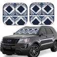 thumbnail image 1 of Multi-Size 2pce Car Front Glass Visor Collapsible Sunscreen No Odor Comfortable For Most Cars Suv Trucks Navy Geometric Patterns_1, 1 of 7
