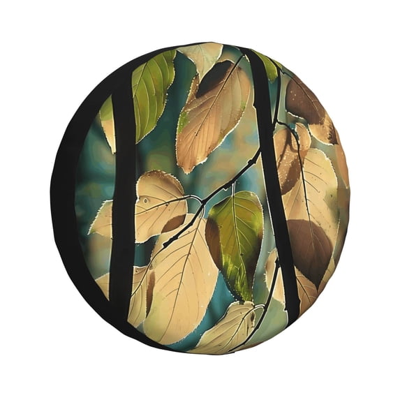 Multi-Size Car Tire Dust Cover Sunscreen, Corrosion, Dust And Water Keep Spare Tires Clean Abstract Leaves (1) 17 Inch