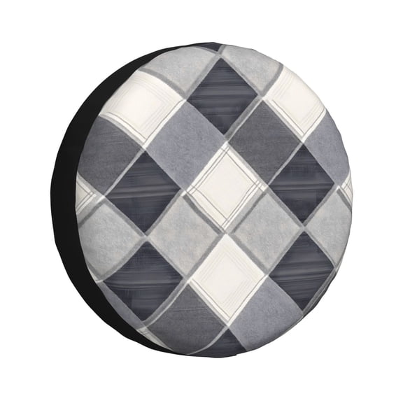 Multi-Size Car Tire Dust Cover Sunscreen, Corrosion, Dust And Water Keep Spare Tires Clean Argyle Plaid Lightslategray_3 14 Inch