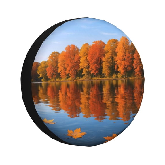 Multi-Size Car Tire Dust Cover Sunscreen, Corrosion, Dust And Water Keep Spare Tires Clean Autumn Lake 16 Inch