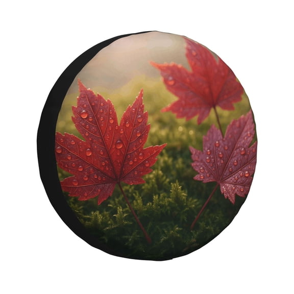 Multi-Size Car Tire Dust Cover Sunscreen, Corrosion, Dust And Water Keep Spare Tires Clean Autumn Leaves Closeup 14 Inch