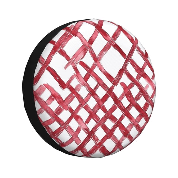 Multi-Size Car Tire Dust Cover Sunscreen, Corrosion, Dust And Water Keep Spare Tires Clean Crimson Moroccan Trellis Hand-Drawn Sketch_2 14 Inch