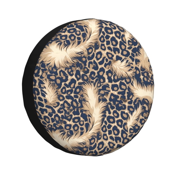 Multi-Size Car Tire Dust Cover Sunscreen, Corrosion, Dust And Water Keep Spare Tires Clean Leopard Skin Print Style Lightskyblue_1 14 Inch