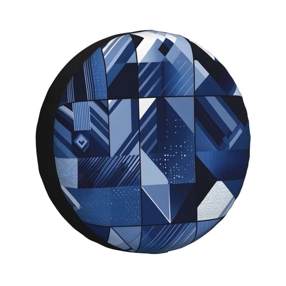 Multi-Size Car Tire Dust Cover Sunscreen, Corrosion, Dust And Water Keep Spare Tires Clean Midnightblue Geometric Patterns_4 17 Inch
