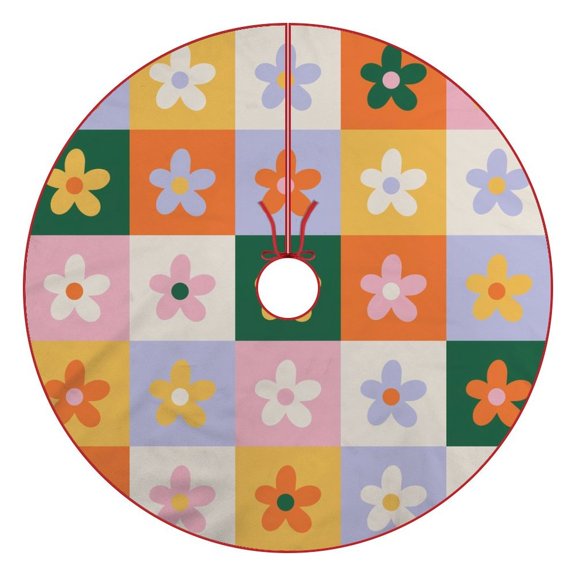 Multi-Size Christmas Tree Dress Luxury Comfortable Soft Decoration For The Holiday Party Company Celebration Family Party Stage Performance Hippie Retro Vintage Flowers Pattern