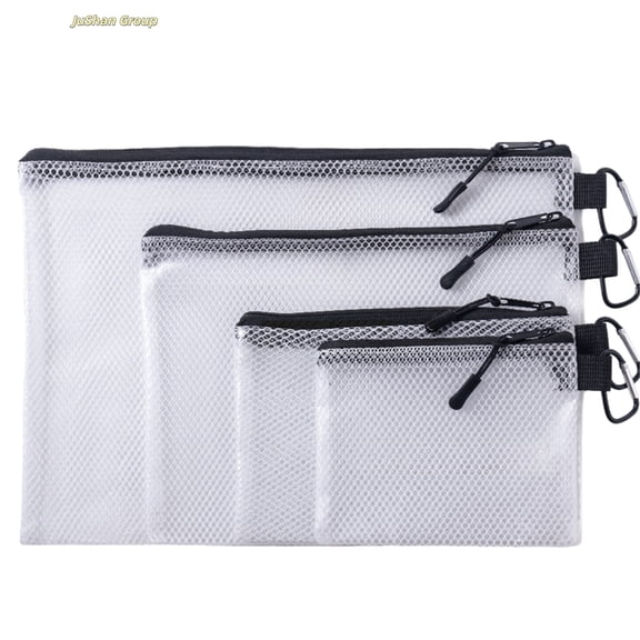 Multi-Size Clear Zipper Pouch (4‑Pack) – Cable Organizer & Travel Gear Bag for Electronics, Camera Accessories, Tool Pouch & Small Tech Storage