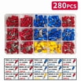 thumbnail image 1 of Multi-Size Cold Pressed Terminal Kit 280-1500pcs - Quick Connect Spade/Ring/Fork Connectors for 12-24V Wiring​, 1 of 8