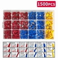 thumbnail image 1 of Multi-Size Cold Pressed Terminal Kit 280-1500pcs - Quick Connect Spade/Ring/Fork Connectors for 12-24V Wiring​, 1 of 8