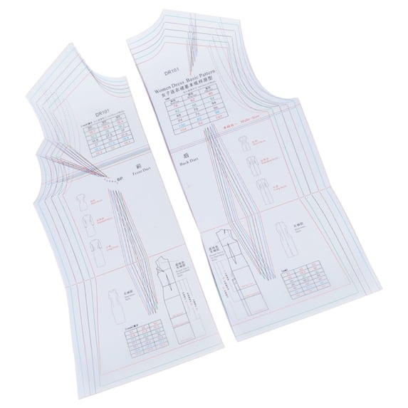 Multi-Size Dressmaking Ruler Reusable Pattern Template Dress Ruler for Sewing Practice