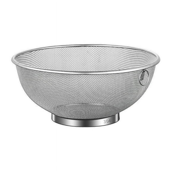 Multi-Size Kitchen Strainer Set - Stainless Steel Mesh Colander with Handles - for Washing Rice, Fruits, Vegetables - Durable Drain Basket for Sink - Easy Clean Food Rinsing Tool