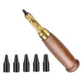 thumbnail image 1 of Multi Size Leather Belt Hole Puncher Rotary Punch Tool Wood Handle Precision Function for Bookbinding DIY, 1 of 9