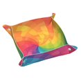 thumbnail image 1 of Multi-Size Leather Tray Four Corners Four Button Design Anti-Scratch Waterproof Convenient Cleaning Convenient Storage Mediumvioletred Tie Dye Background Rainbow Colors_2 Small, 1 of 8