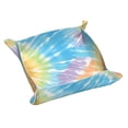 thumbnail image 1 of Multi-Size Leather Tray Four Corners Four Button Design Anti-Scratch Waterproof Convenient Cleaning Convenient Storage Turquoise Tie Dye Background Rainbow Colors_3 Small, 1 of 8