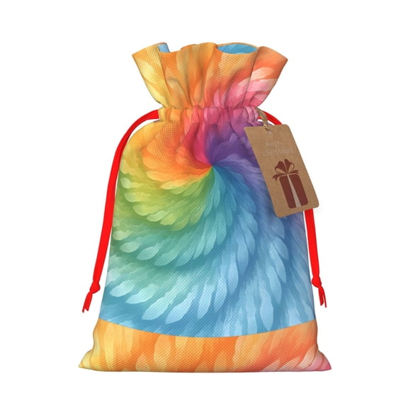 Multi-Size Linen Bundle Pocket Gift Bag Closing Method For Christmas Birthday Anniversary As A Gift Packaging Small Lightslategray Tie-Dye Background Vibrant Colors And Swirling