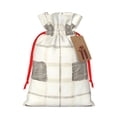 thumbnail image 1 of Linen Bundle Pocket Gift Bag Drawstring Opening And Closing Method For Christmas Birthday Anniversary As A Gift Packaging Small Ivory Checked Hand-Drawn Sketch_1, 1 of 8
