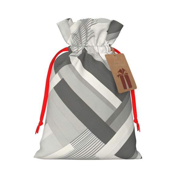 Multi-Size Linen Bundle Pocket Gift Bag Drawstring Opening And Closing Method For Christmas Birthday Anniversary As A Gift Packaging Small Lightslategray Geometric Lines_3