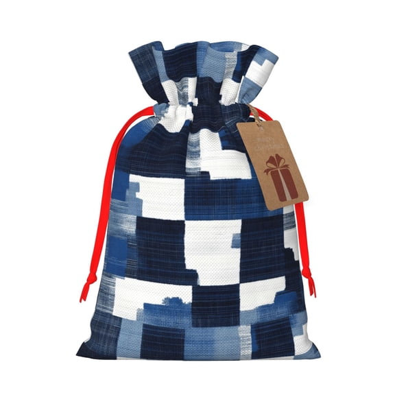 Multi-Size Linen Bundle Pocket Gift Bag Drawstring Opening And Closing Method For Christmas Birthday Anniversary As A Gift Packaging Small Plaid Fall Camo Royalblue_4