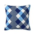 thumbnail image 1 of Multi-Size Linen Sofa Pillow Cover Invisible Zipper Open And Close Strong Use For Sofa Chair Garden Sofa Car Argyle Plaid Deepskyblue_1 18"X18", 1 of 8