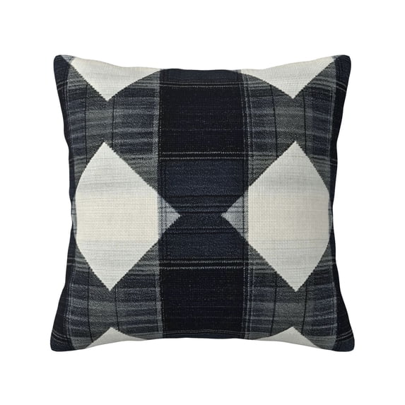 Multi-Size Linen Sofa Pillow Cover Invisible Zipper Open And Close Strong Use For Sofa Chair Garden Sofa Car Argyle Plaid Dimgray_95746_2 20"X20"