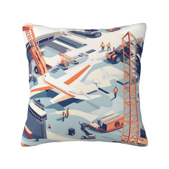 Multi-Size Linen Sofa Pillow Cover Invisible Zipper Open And Close Strong Use For Sofa Chair Garden Sofa Car Construction Site 16"X16"