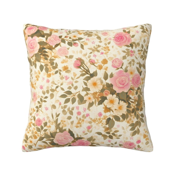 Multi-Size Linen Sofa Pillow Cover Invisible Zipper Open And Close Strong Use For Sofa Chair Garden Sofa Car Rose Gold Foil Leopard Print_1 16"X16"