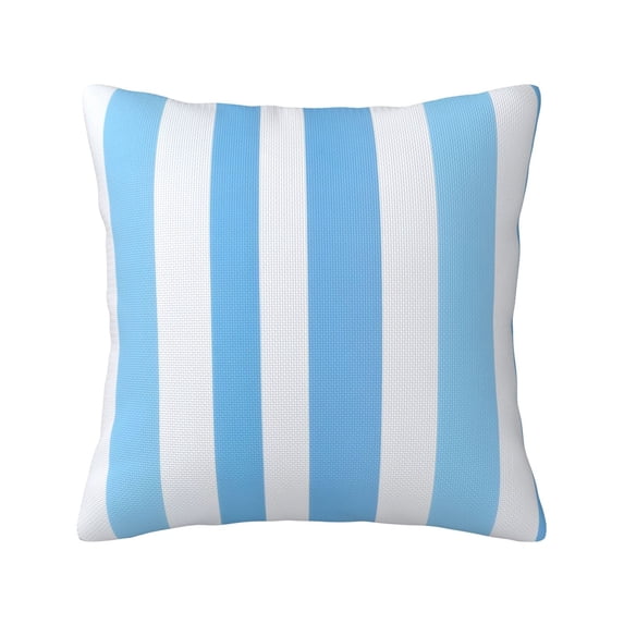 Multi-Size Linen Sofa Pillow Cover Invisible Zipper Open And Close Strong Use For Sofa Chair Garden Sofa Car Skyblue Stripe_2 20"X20"
